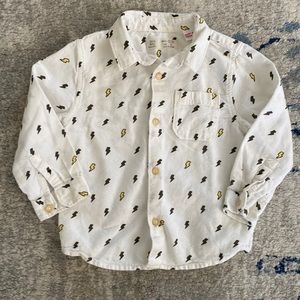 ZARA BABY Collection SIZE 18-24 months lightning bolt novelty print button down